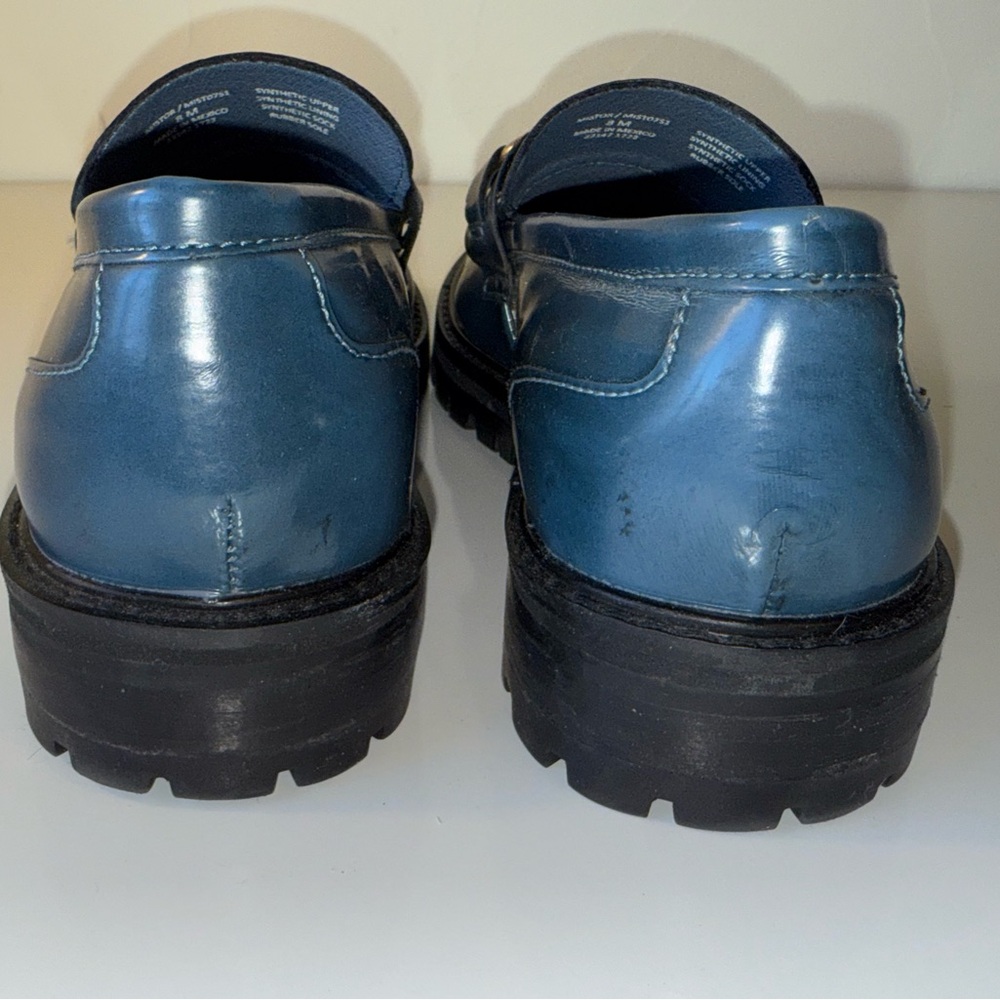 STEVE MADDEN MISTOR BLUE LOAFER LUG SOLE WOMENS SZ 8 - Picture 6 of 8